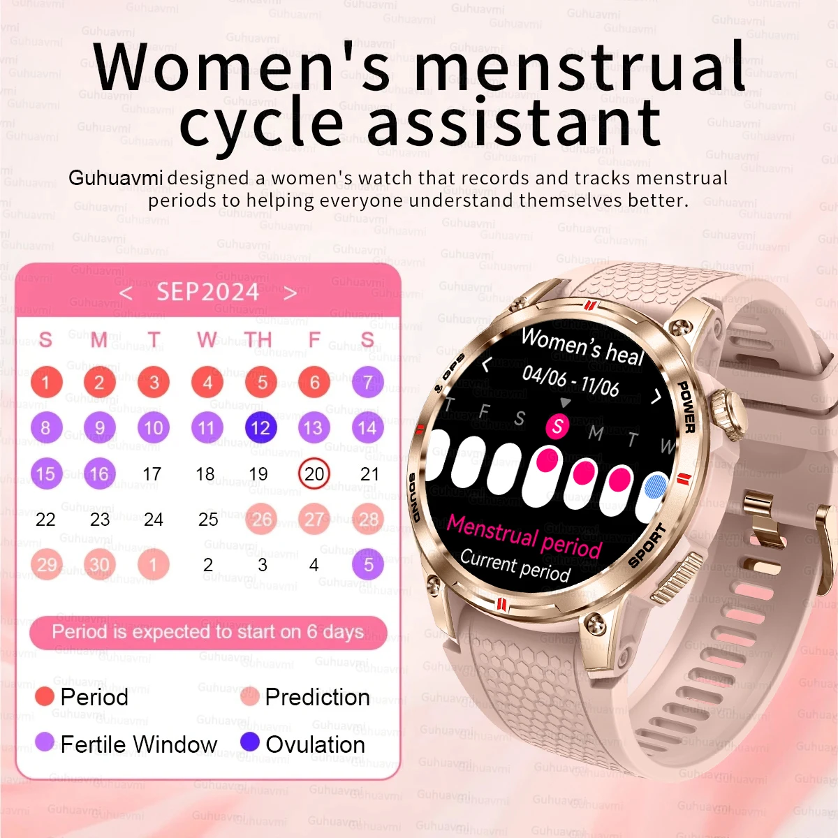 2025 New Outdoor GPS Smart Watch Women AMOLED HD Screen Women's Health Tracker Sports Voice Bluetooth Call Smartwatches Ladies