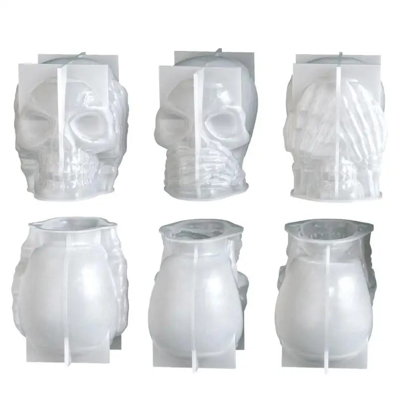 

652F 3D череп силиконовая форма для DIY свечи смолы ремесло украшения Хэллоуина вечерние художественные проекты