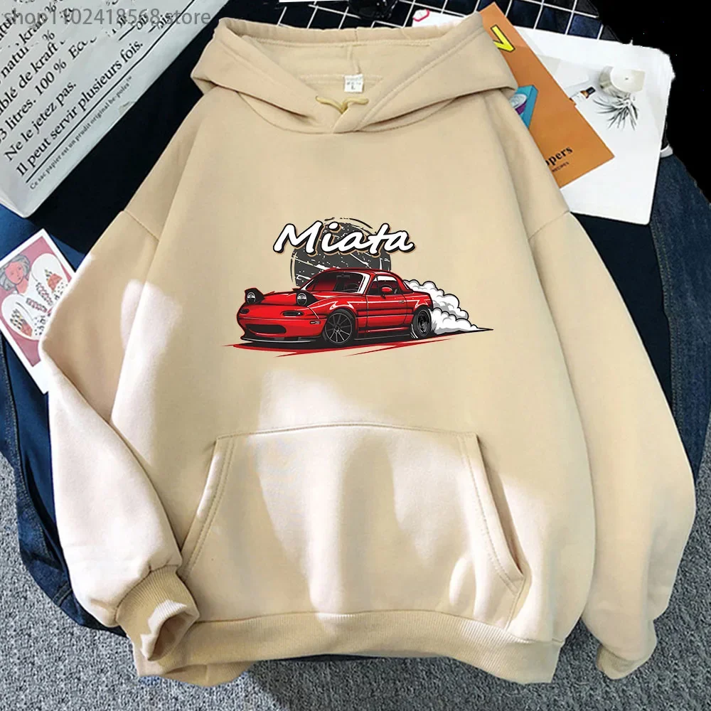 MX5 Initial D Men Hoodies Drift Jdm Sweatshirt Anime Mazda Print Car Miata Streetwear Men Unisex Automobile Culture Women Hoody