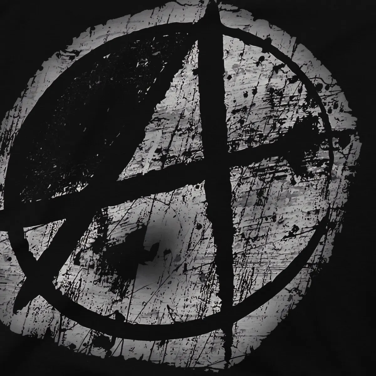 Anarchy Anarchist Symbols Distressed Stencil Sprayed Graffiti Style T Shirt Grunge Men Tees Summer Clothing Polyester O-Neck