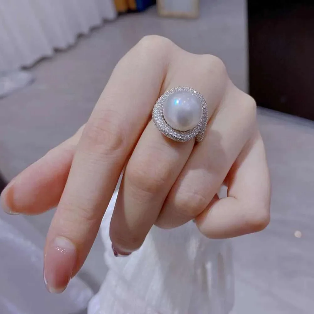 

2 шт., аксессуары для жемчуга своими руками, держатель для колец из серебра 925 пробы с жемчугом, стильный держатель для колец золотого и серебряного цвета, с круглым 10-12 мм