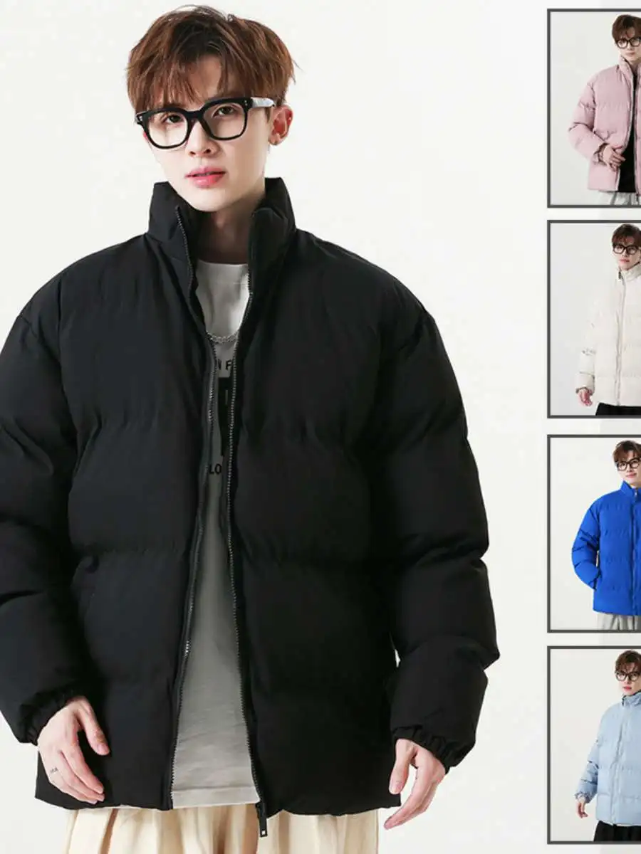 

Свободный крой, хлопковая куртка для мужчин, молодежная зимняя ветрозащитная холодостойкая верхняя одежда, модный воротник-стойка, повышенный рост