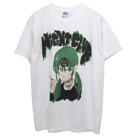NightClub X Jun Inagawa 2 Yuan Magic Girl co-TEE 반팔 티셔츠 남녀공용, 프린트 루즈핏 캐주얼