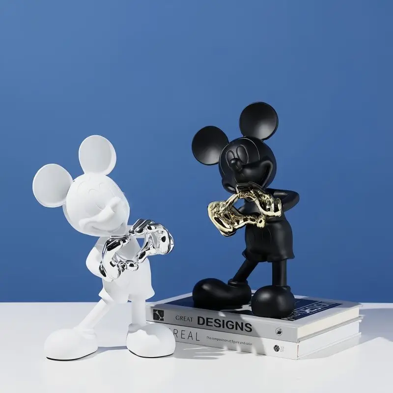 

Hot 20/30cm Simple Modern Minnie Mouse Action Figure Resin Statue Collection Dolls Fashion Model Toys Living Room Decor Toy Gift