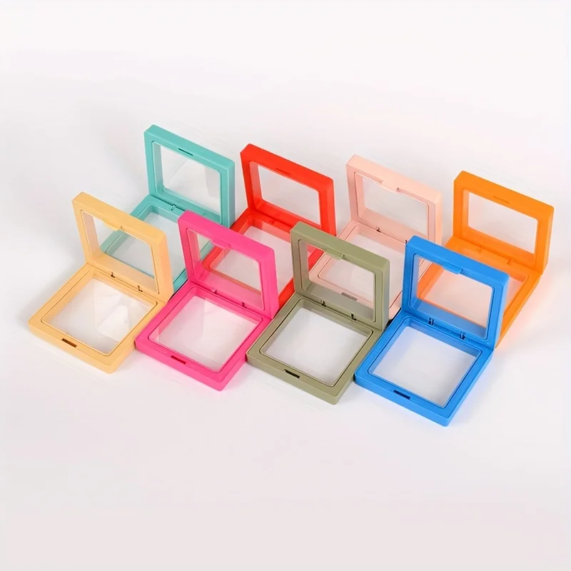 

PE Film Jewelry Packaging Boxes Brooch Coin Gems Jewelry Storage Box Dustproof Exhibition Decoration Transparent Floating Case