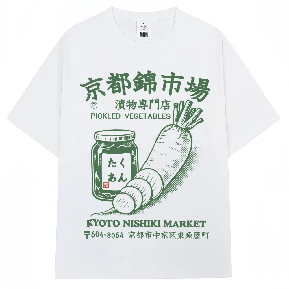 Camiseta de Verano 2026 con Estampado Estilo Japonés Kyoto Kam Market, Camiseta de Cuello Redondo para Hombre, de Alta Calidad, Moderna, Informal y Transpirable