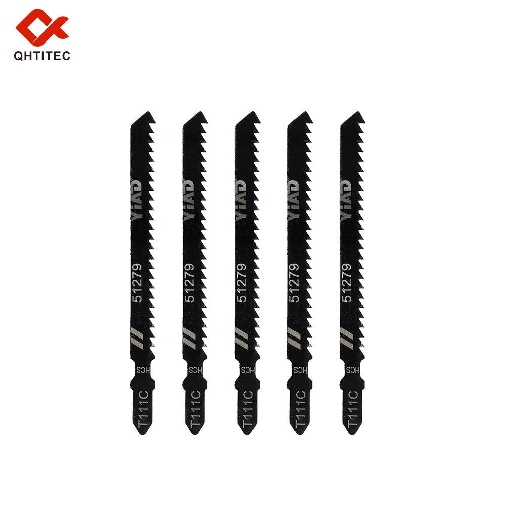 5PCS T111C High Carbon Steel Jigsaw Blades 100mm Wood Cutting for Fast Curved Straight Cuts Softwood Plywood