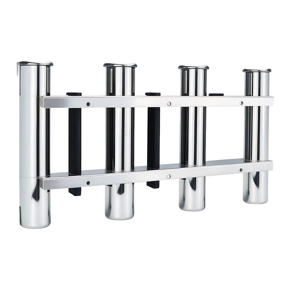Stainless Steel Rack Gray Fishing Rod Holder 304 Stainless Steel Rust Proof Material Parallel Alignment For Boat Railings