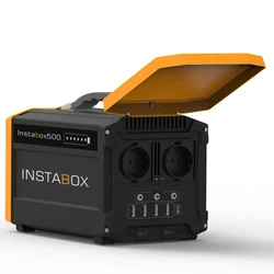 INSTABOX 600W Portable Power Station,IP23,LiFePo4 460WH solar Generator