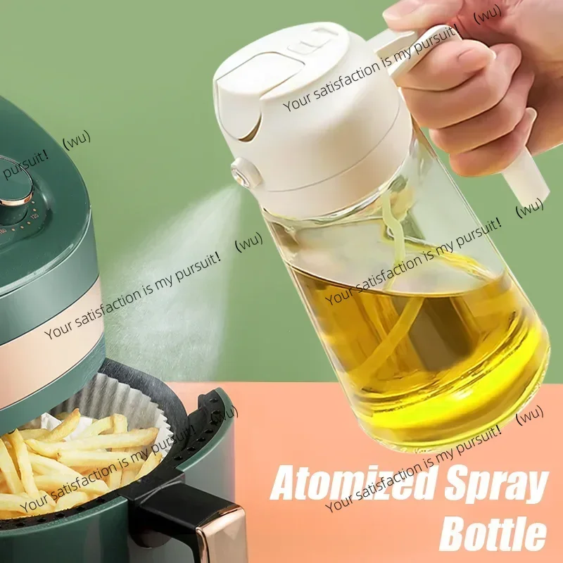 2 in 1 Glass Oil Spray Bottle with Inverted Nozzle, Dual Purpose, Camping, BBQ, Baking Tools