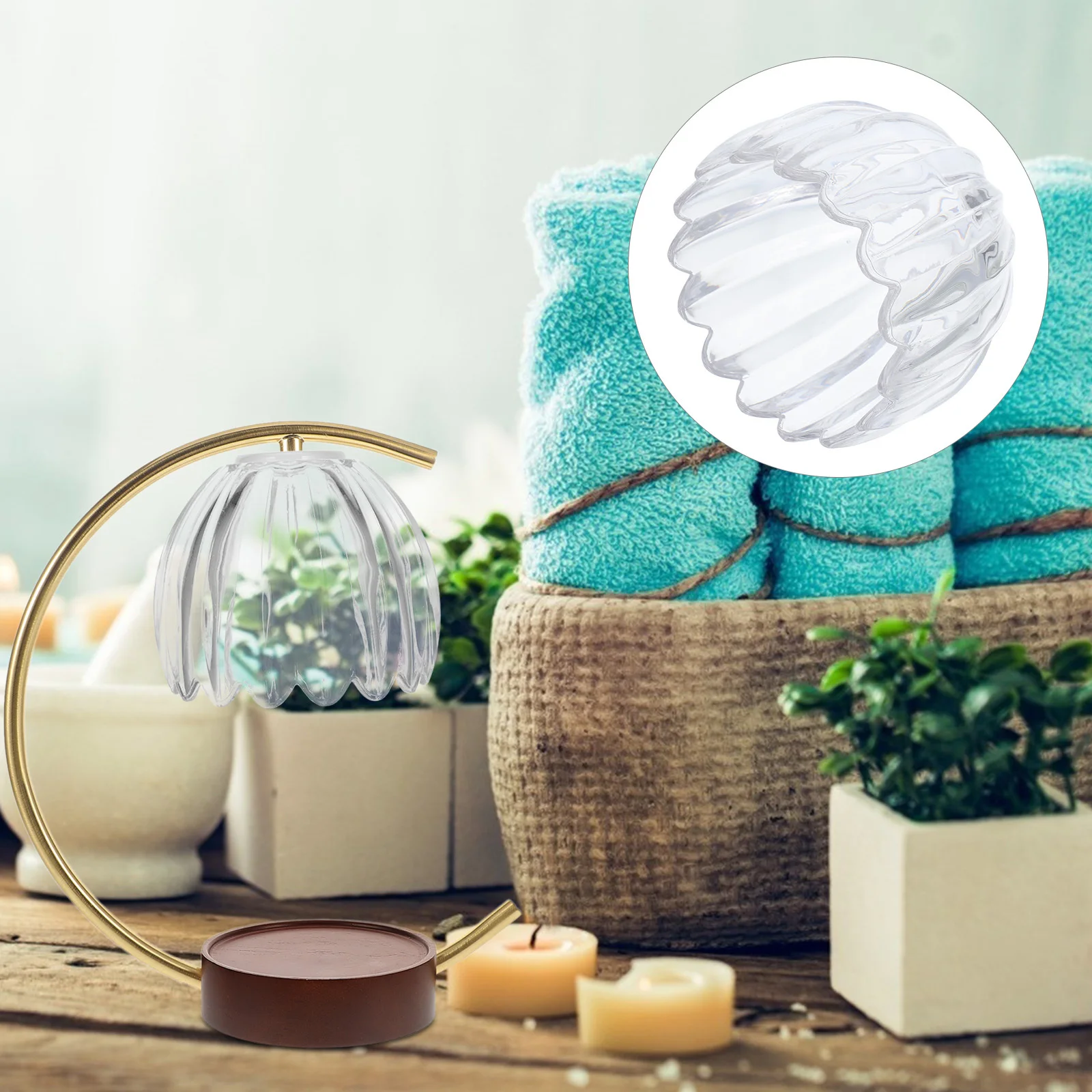 

Glass Lampshade Small Clear Pumpkin Shaped Pendant Light Fixture Decorative Shade For Bedroom Study Reading Light