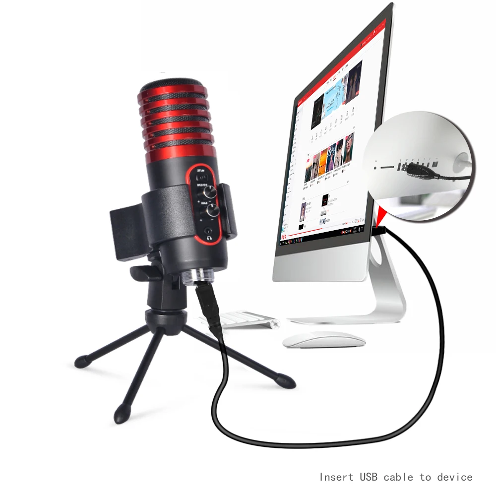 Factory Gaming Podcast Microphone Desktop USB Recording Condenser Computer For Live