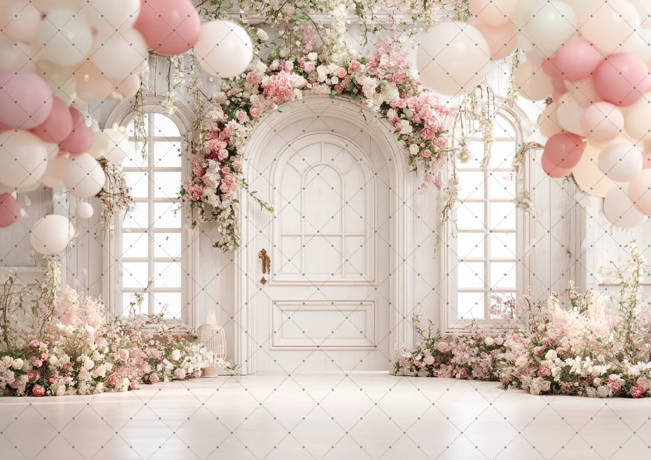 Bunga Lengkung Tirai Bingkai F - Photo Booth Frame ulasan dan harga