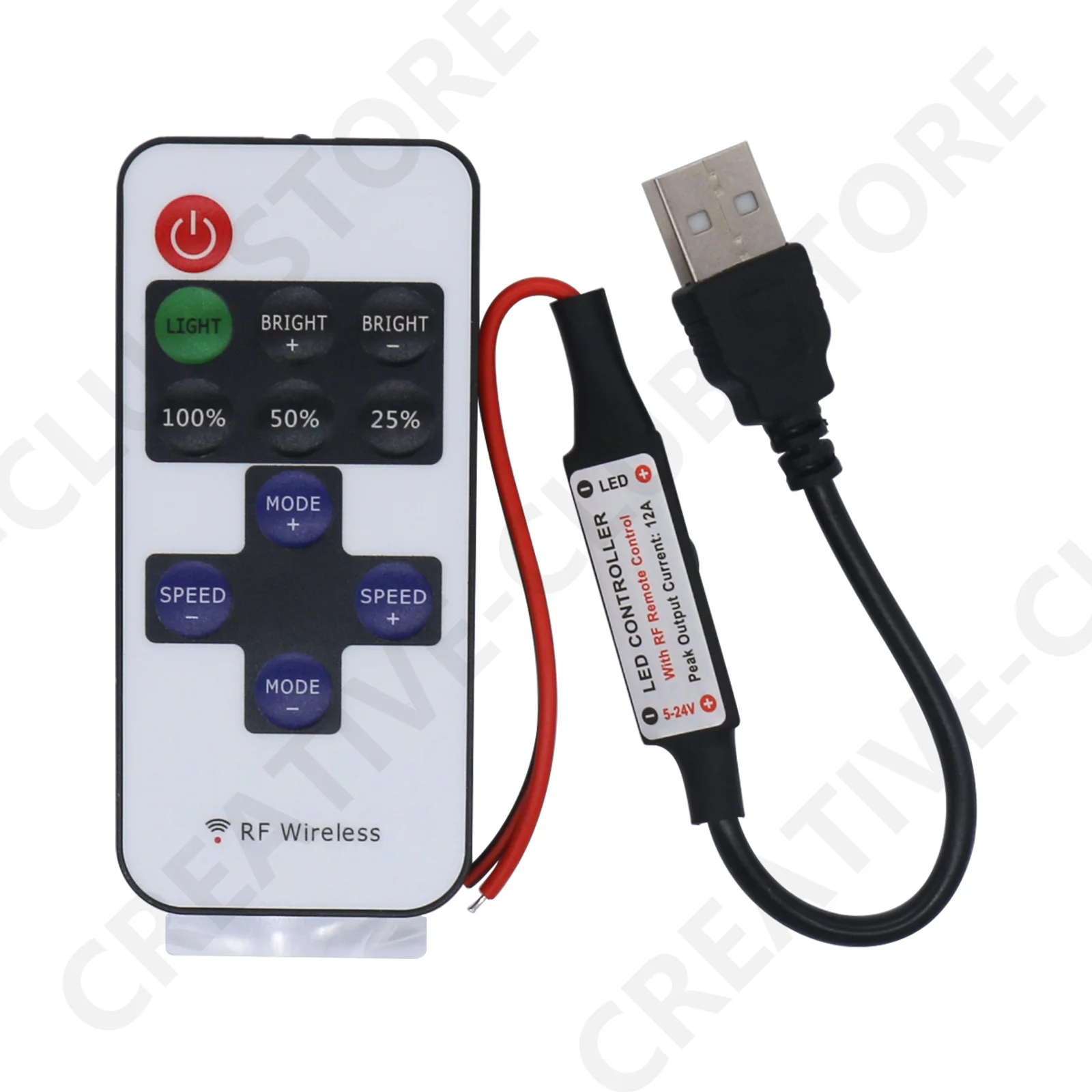 DC5-24V Mini 11Keys RF Wireless Led Remote Controller Led Dimmer Controller For Single Color Light Strip SMD5050/3528/5730/3014/