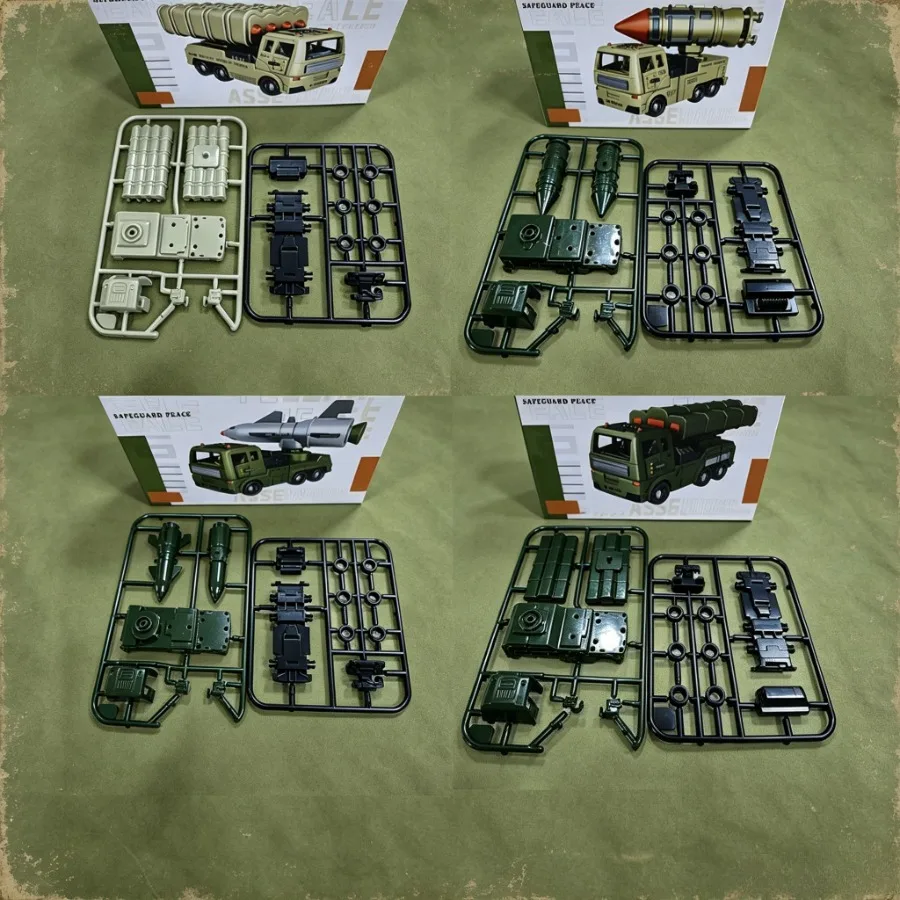 16/4pcs DIY Anti-Aircraft Vehicle Model Kit, Military Armored Building Set, Detailed Air Defense Desktop Collectible Decor, Gift