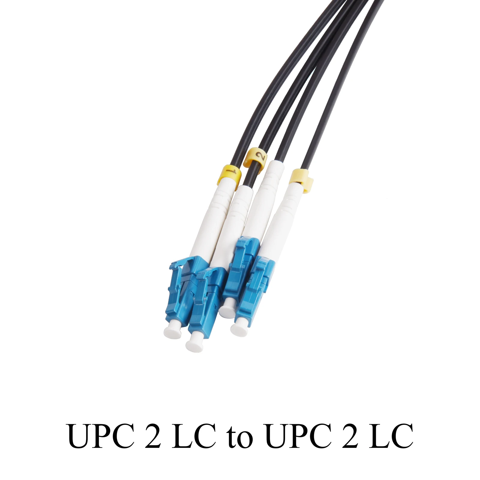 Cable óptico de extensión UPC para exteriores, Cable de parche de conversión de 2 LC a 2 LC, Cable de fibra óptica de modo único, 2 núcleos, 10M/20M/30M/50M/80M