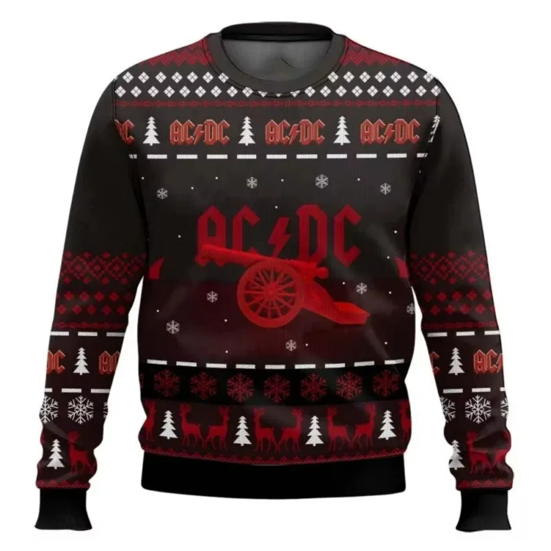 2026 ACDC Angus Young يعرض البرق القبيح عيد الميلاد بلوزات الخريف Y2K الأطفال هوديس الرجال والنساء بلوزات