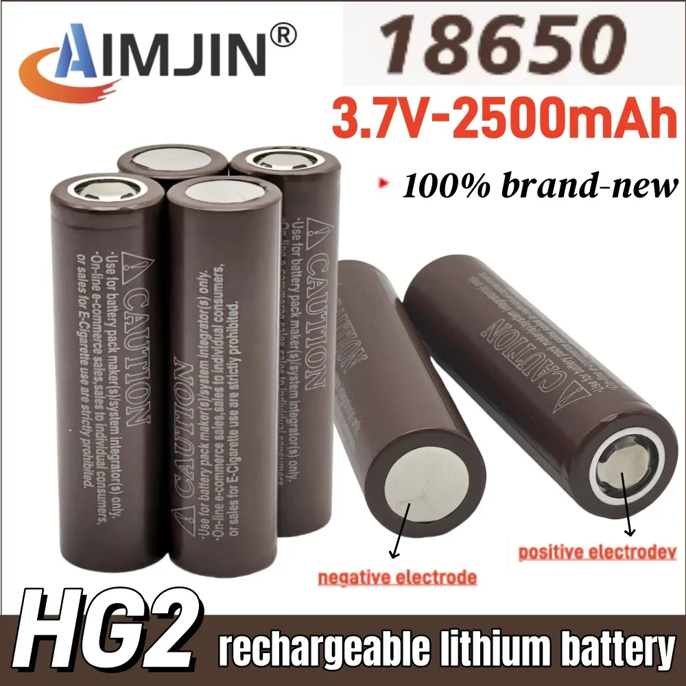 

100% New 18650 HG2 2500mAh 3.7V Rechargeable Lithium Battery Safe and Durable True Capacity +Charger