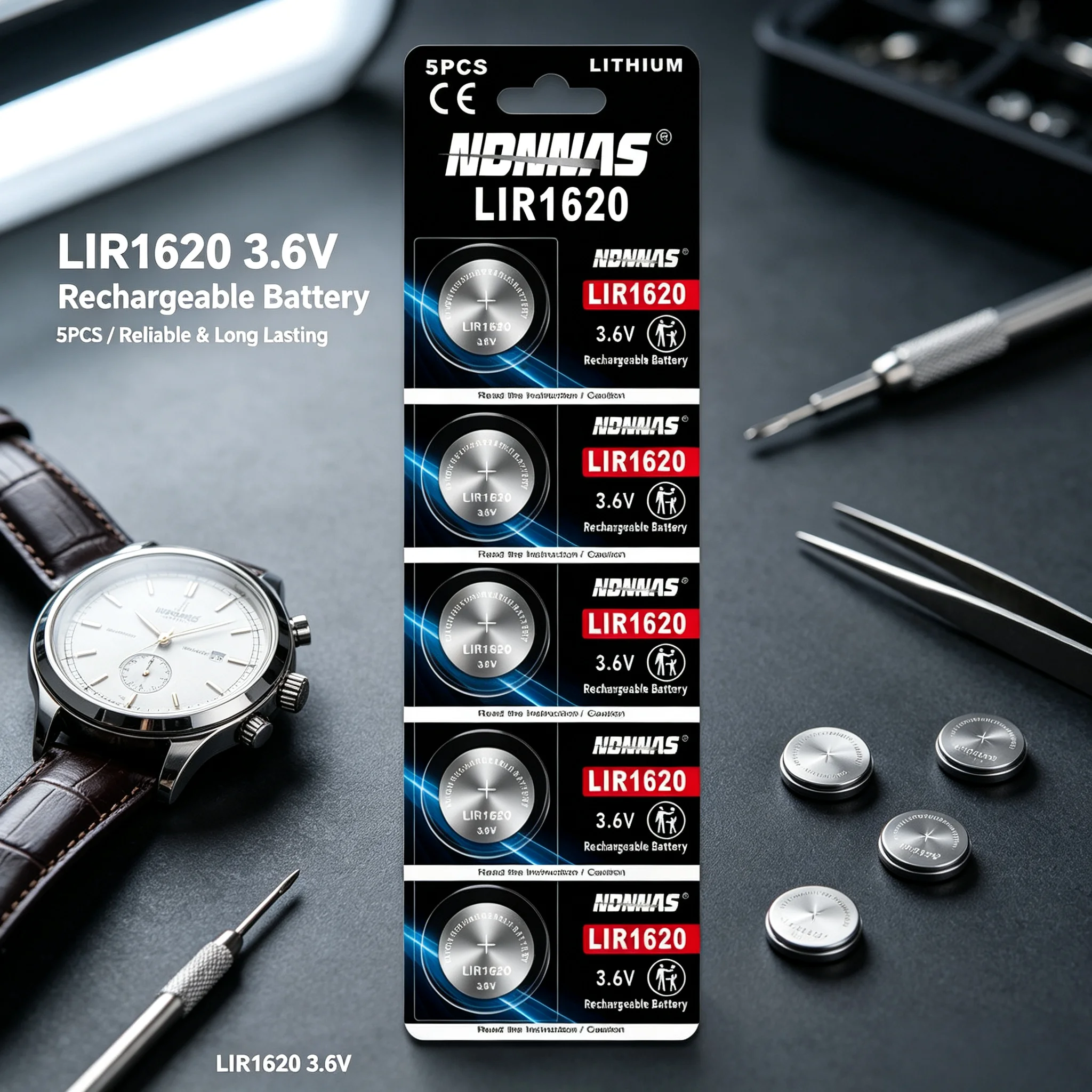 1-50Pcs LIR1620 3.6V Rechargeable Lithium Button Cell Replace CR1620 Long Lasting For Watch Clock Led Light Toys