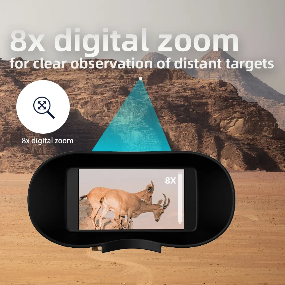Ponbos-Télescope DulBinoculaire 4K UHD, Jumelles Infrarouges, Vision Nocturne pour la html, Camping, 40MP, Zoom Numérique 8X, 600M