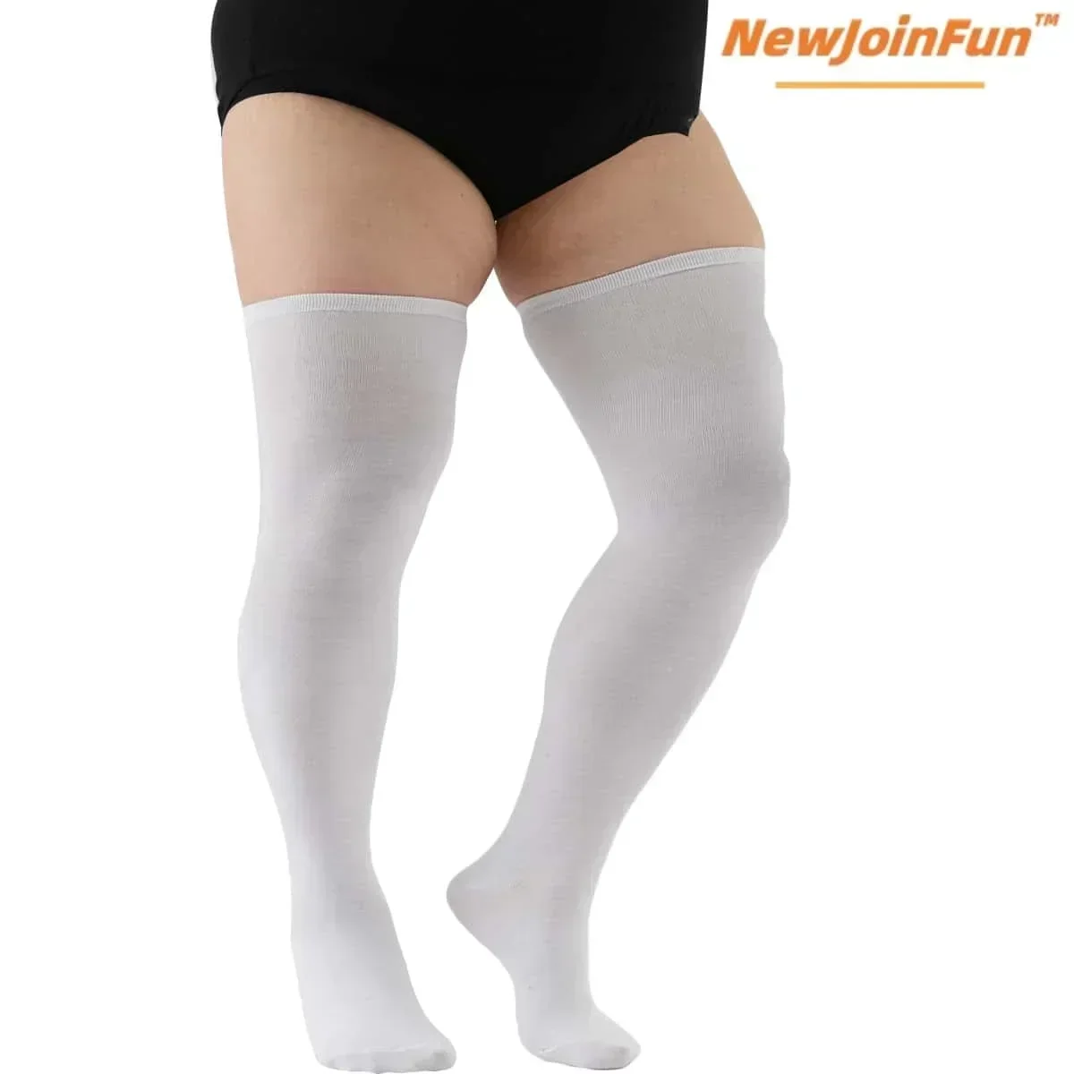 NewJoinFun Fat Thighs Women's Plus Size Elastic Thigh High Socks Stockings