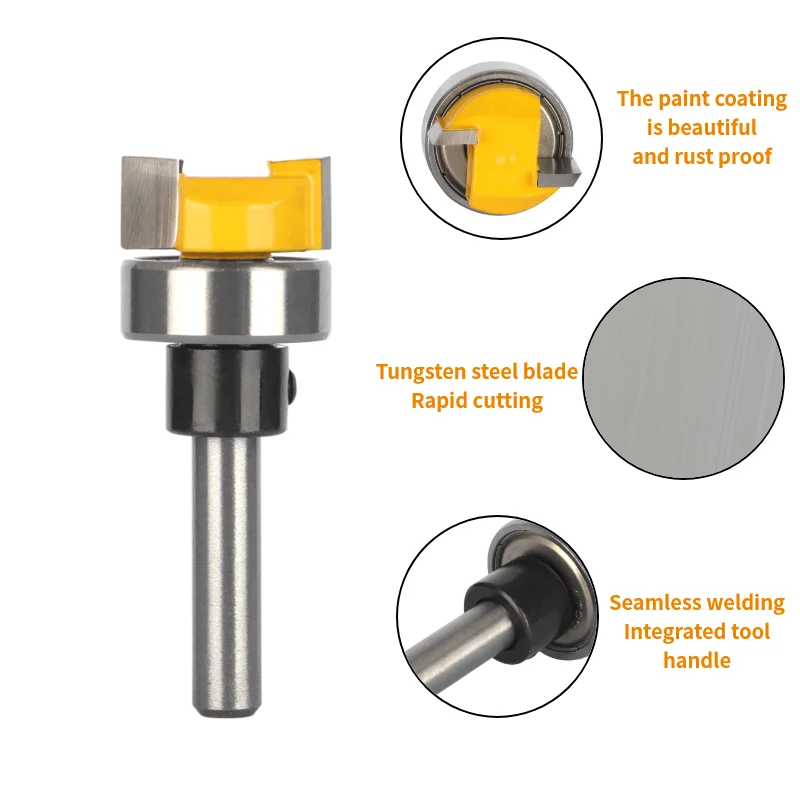 6MM 6.35MM 8MM Shank D19.05MM Pattern Bit Router Bit Woodworking Milling Cutter For Wood Bit Face Mill Carbide Cutter End Mill