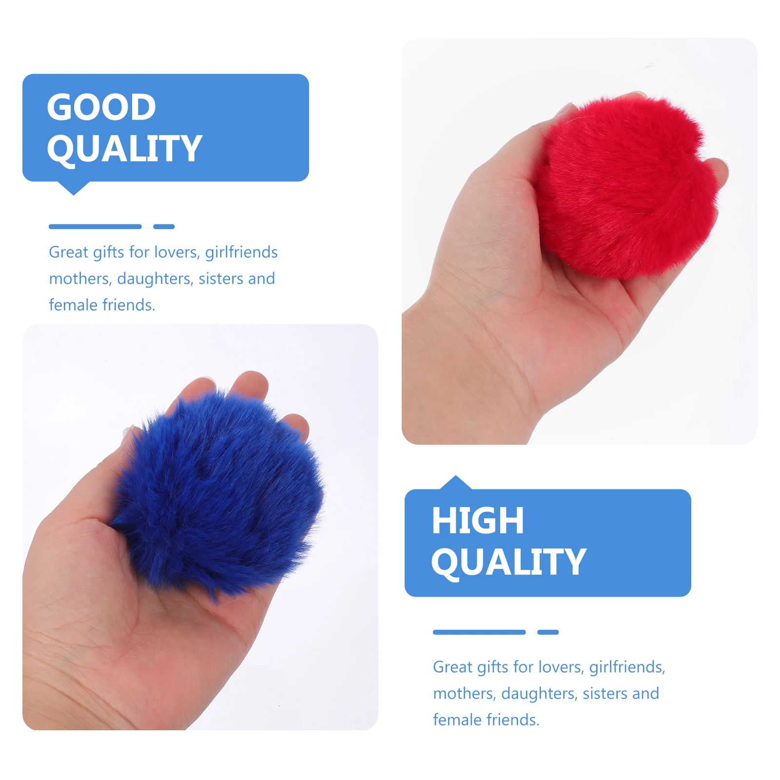 

50pcs Faux Pompom Balls Keychain Bag Pompoms Charms Handbag Pendant For Bag Backpack Car Key Purse Decor Gift Idea