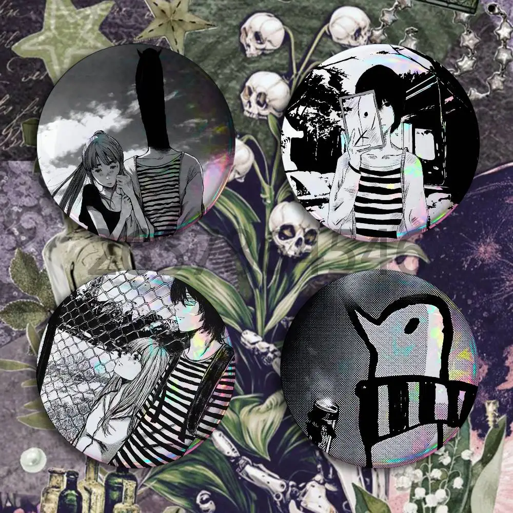 Anime P-Punpun Badges Set  25 32 44 58 75 mm Round Customizable Wholesale Fan goods Self-made fan freebies