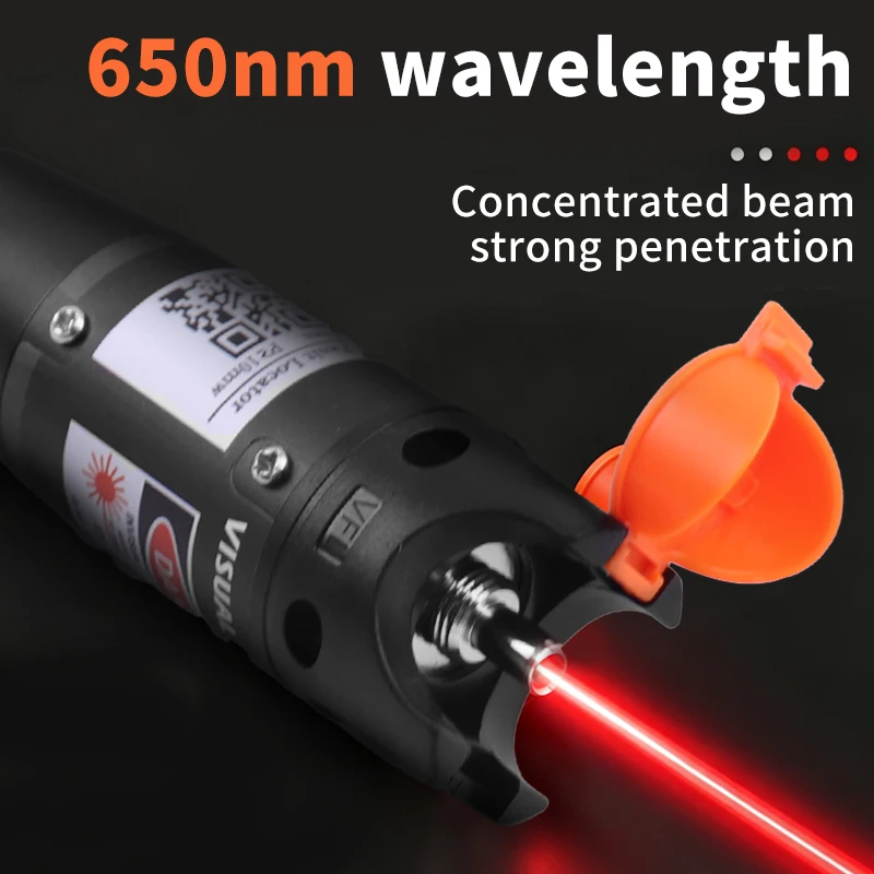 Fiber Optic Red Light Pen Tester Source Optical Fiber Fault Detector Visual Fault Locator For FC SC ST Interface 5-50MW FTTH