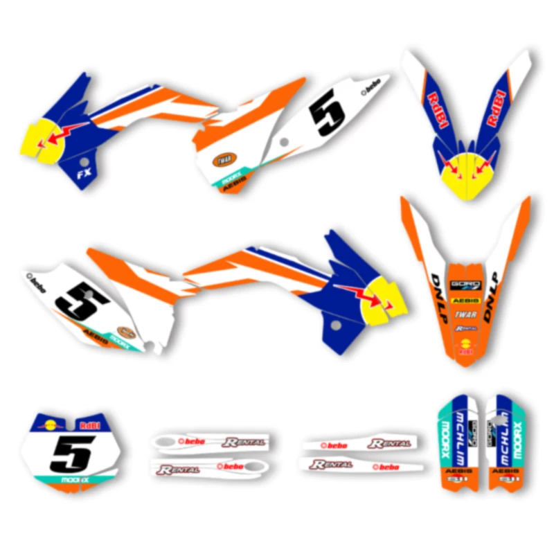 

Powerzone Full Set Motorcycle Decals Stickers Kits for KTM SX85 2013-2014 2015-2017 Number Name Custom