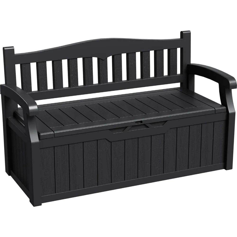 

Greesum 80 Gallon Storage Bench Outdoor Deck Box with Armrest, Patio Furniture,Lockable, Waterproof and UV Resistant, Suitable f