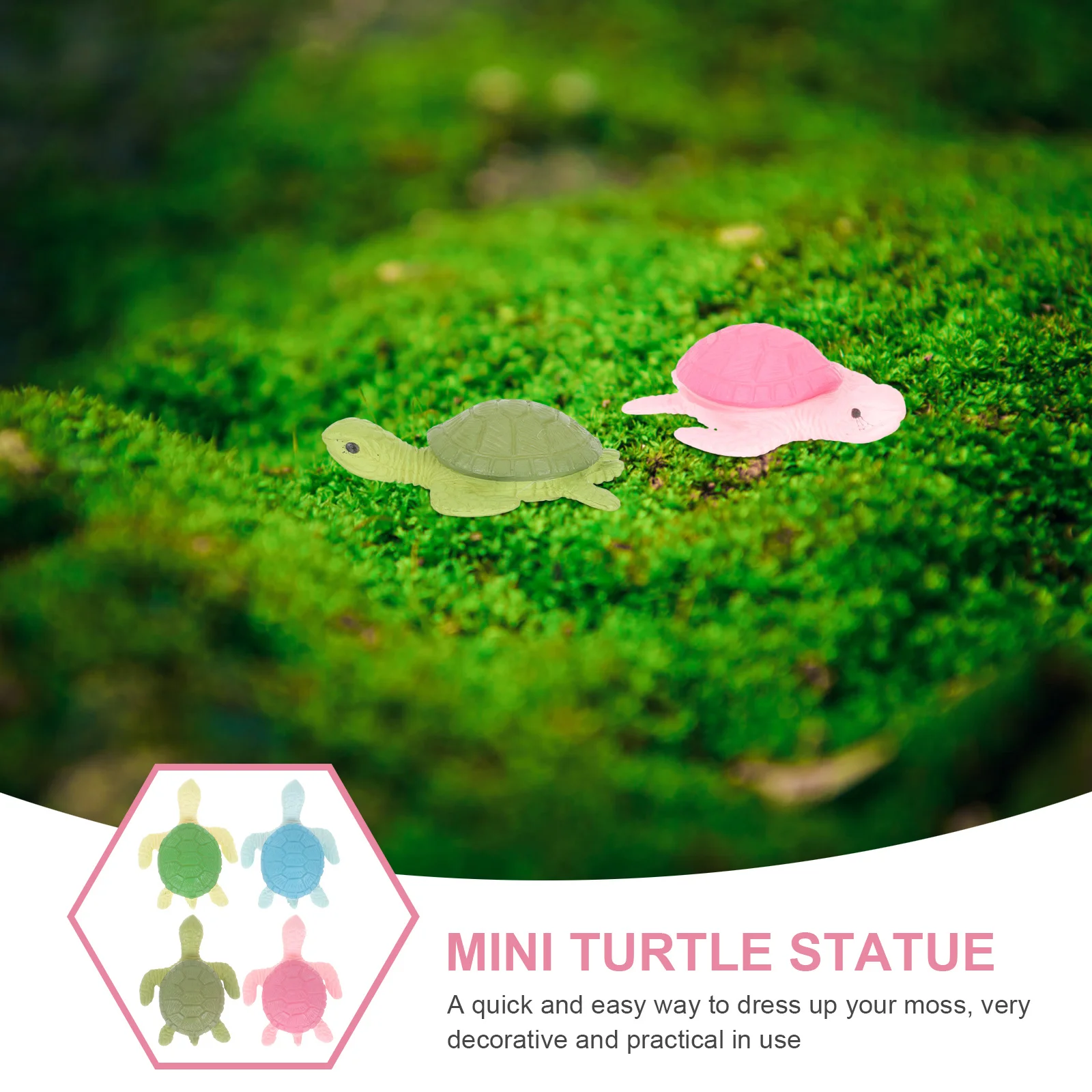

8pcs Mini Turtle Figurines Pvc Micro Landscape Decor For Bonsai Fish Tank Garden Decoration Tiny Sea Turtles Statues