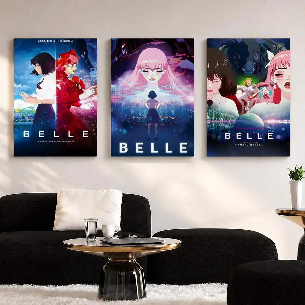 Anime P-Piece B-Belle Framed Wall Painting Ready to Hang Canvas Wall Art Poster for Bedroom Living Room Home Decor Gift
