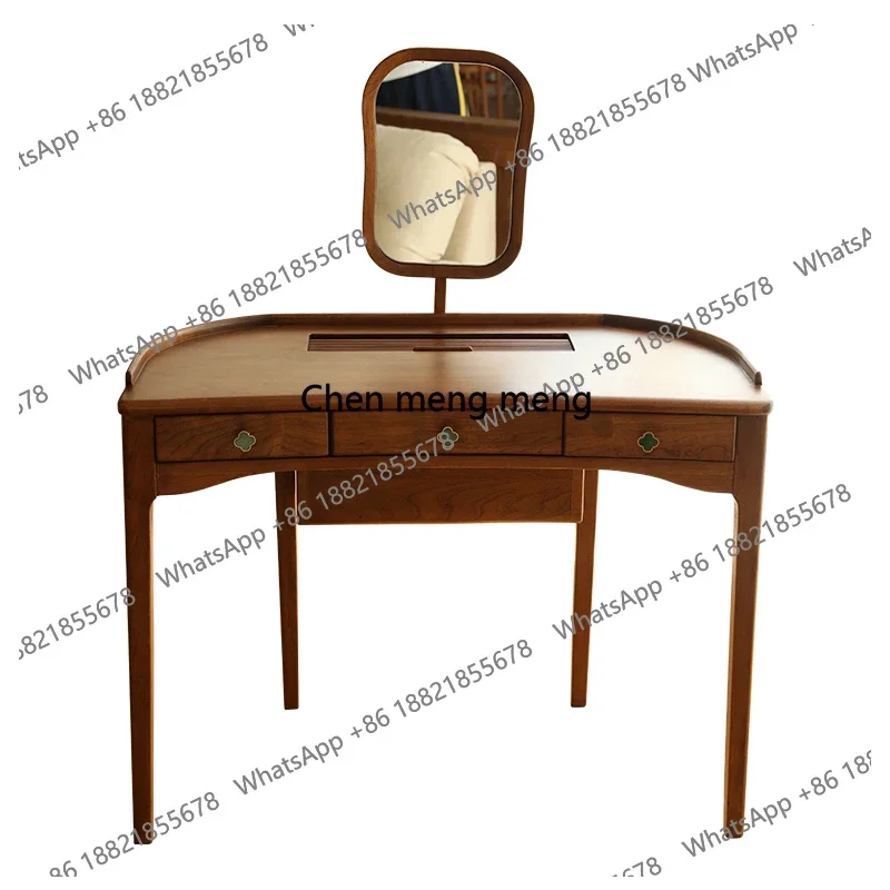 

Retro solid wood dresser medieval French makeup table national style makeup cherry wood modern