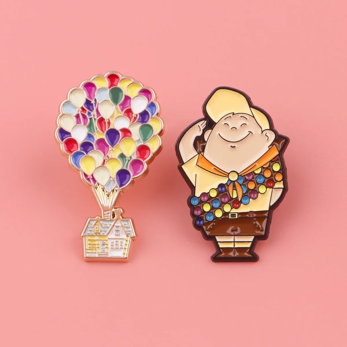 Disney Cartoon Movie Up Enamel Pins Balloon Flying House Russell Brooch Badges Lapel Pin for Backpacks Gifts for Fans