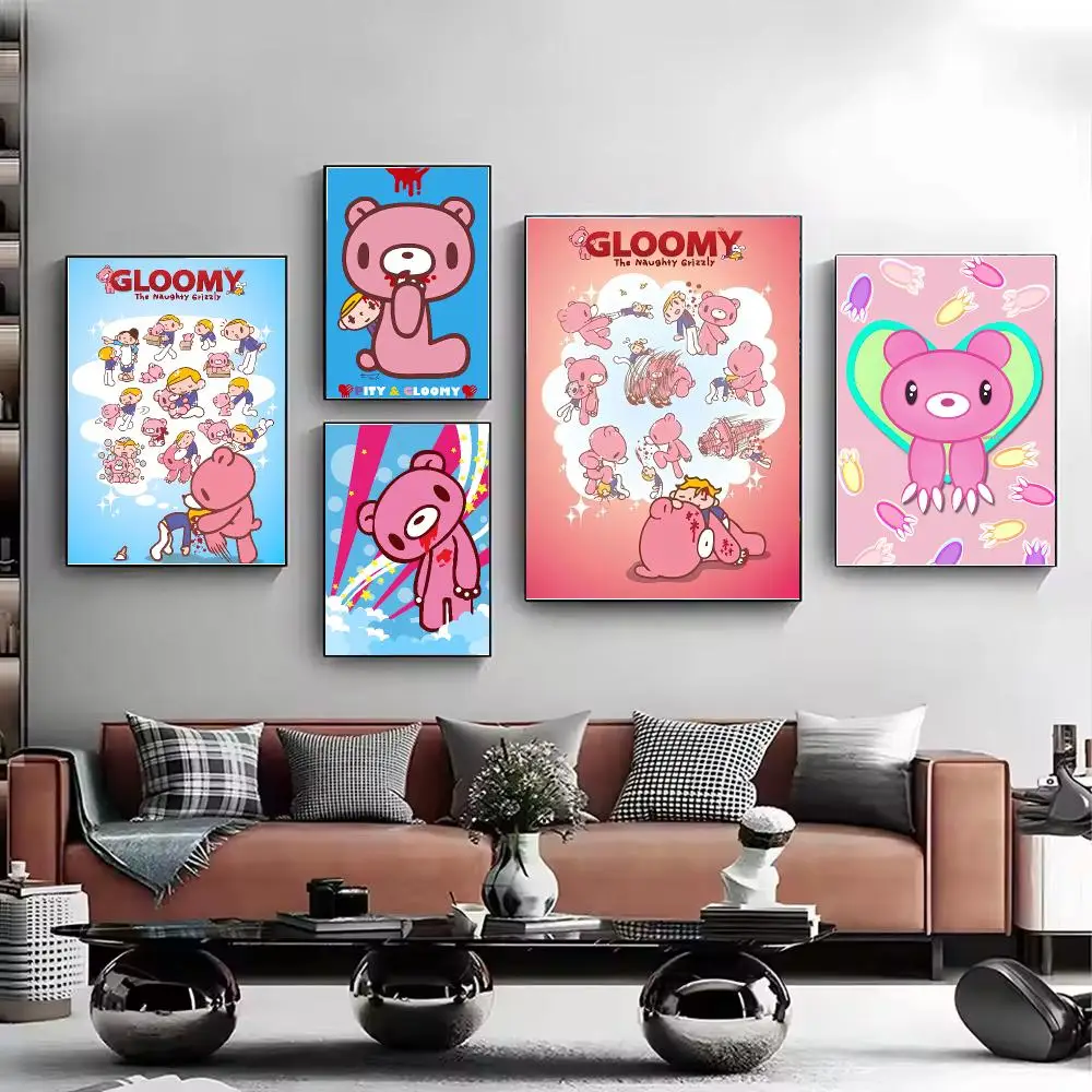 Cartoon G-gloomy Bear Poster Stylish Wall Art Print for Living Room Bedroom Study Office Café Home Decor Modern Gift