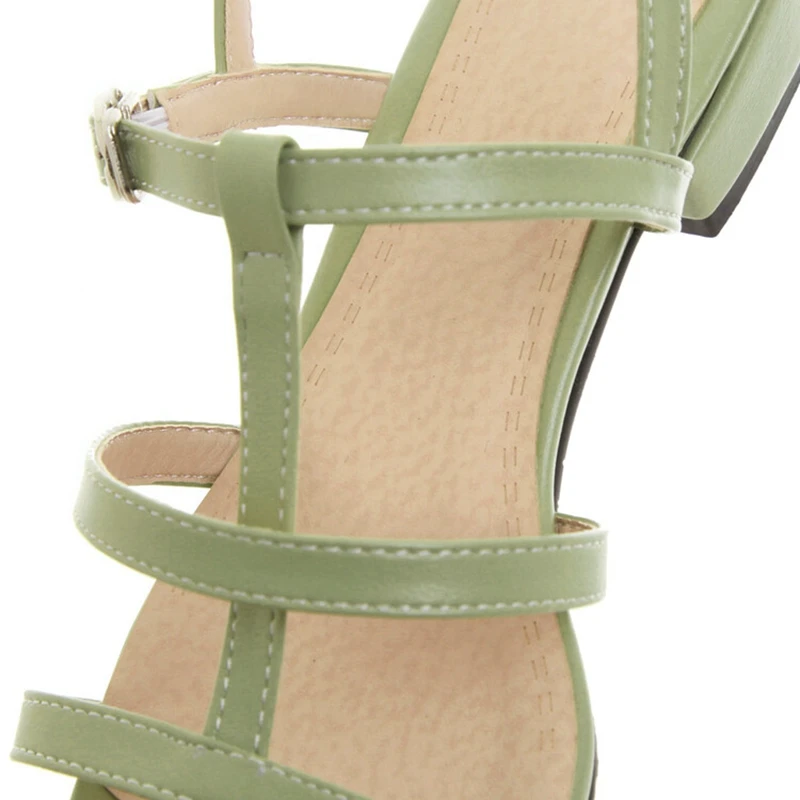 REAVE CAT-Sandalias de tacón con punta abierta para mujer, zapatos de diario con tiras, talla grande 28-50, color albaricoque, para verano, S3532,