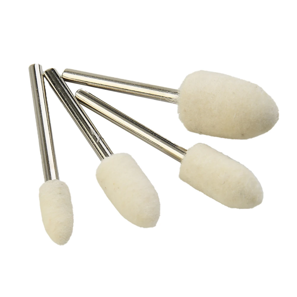 20 Pieces 4/6/8/10/12mm Wool Felt Mounted Polishing Buffing Wheel Grinding Head Drill Rotary Tool Kit Abrasive Tools