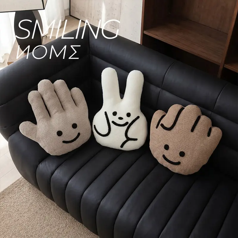 2026 New Dopamine Cute Style Rock Paper Scissors Plush Throw Pillow Sofa Living Room Home Decor Cushion
