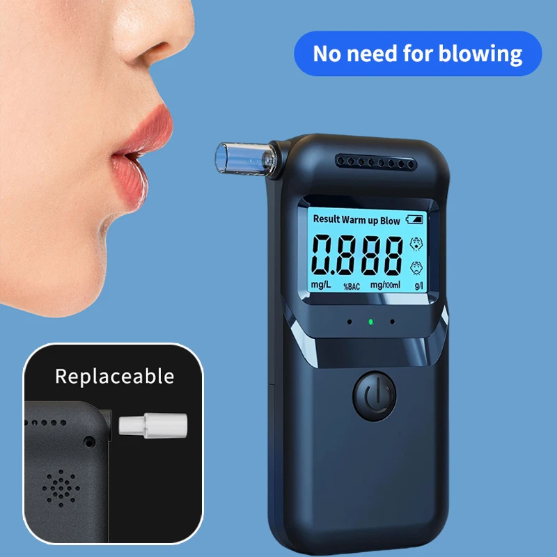 Portable Breath Alcohol Tester Professional Breathalyzers High-Accuracy Alcohol Test Tools with LCD Digital Analyzer Device