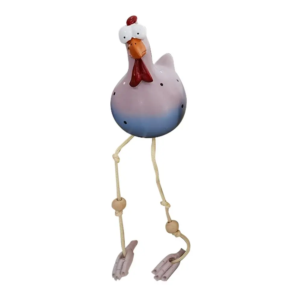 

2Pcs Big-eyed Chicken Creative Statue Gifts Long Feet for Outdoor Indoor (B)
