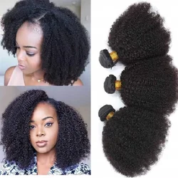 Brazilian Afro Kinky Curly Human Hair Bundles 4b 4c Afro kinky Bulk Human Hair Weave Bundle Deal Hair Extensions Wholesale