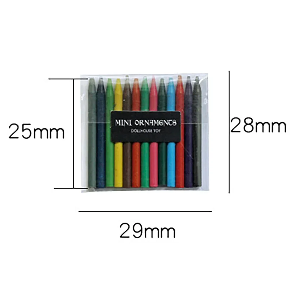 13Pcs 1/12 Dollhouse Miniature Colored Crayons Mini Colour Pen Model for Doll House Accessories Decoration ob11 bjd