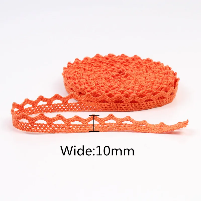 5Yards（4.5meters） 10mm Wide Handicrafts Embroidered Wave 100% Cotton Lace Trim Ribbon Wedding/Birthday/Christmas/Bow Decorations