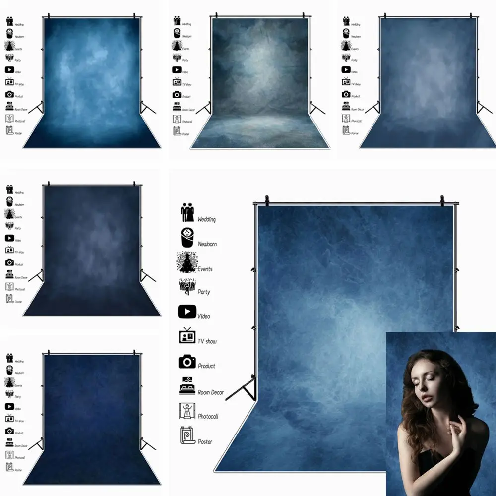 

Abstract Texture Blue Solid Color Backdrop Baby Kids Adult Pet Pregnant Woman Art Portrait Photography Background Photostudio