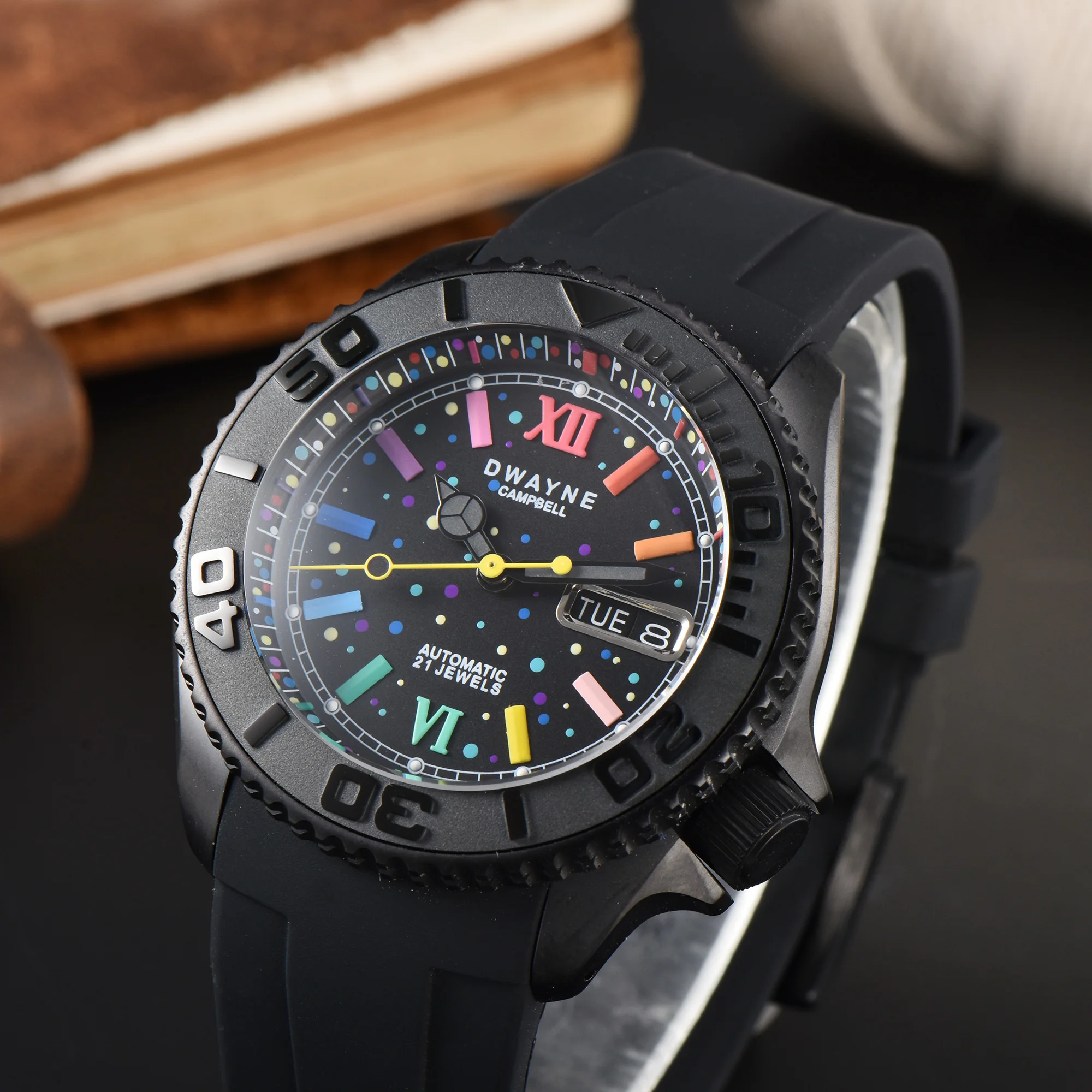 42mm mechanical watch with NH72 movement, water-resistant sapphire glass, luminous dial, automatic mechanical wristwatch