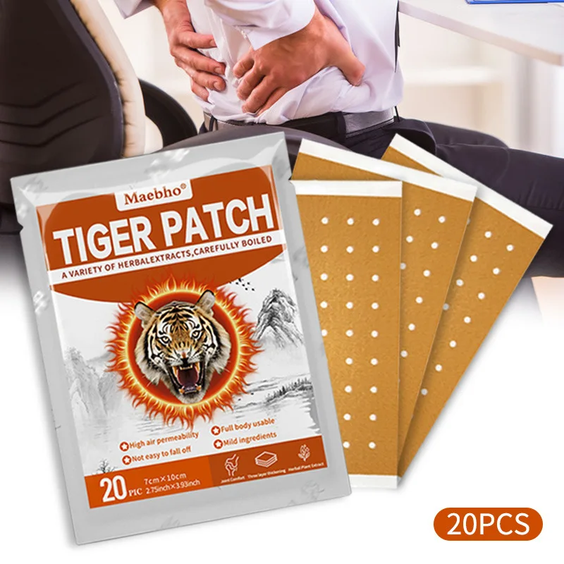 

20-Pcs Tiger Balm Heat Patches - Self-Warming Joint Relief for Knee & Back Pain