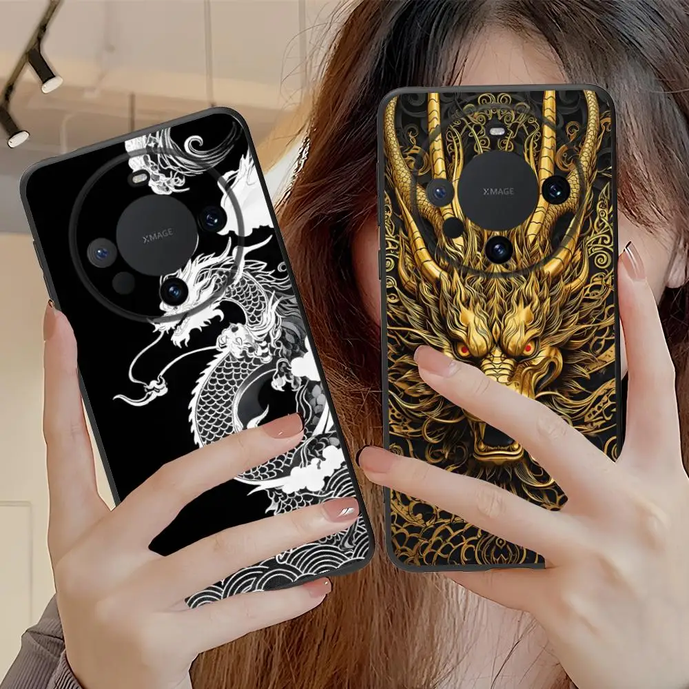 

Чехол для мобильного телефона East Orient Dragon для Huawei Mate 60 50 40 30 20 10 Pro Plus Lite E 5G, черный чехол, роскошный красивый чехол