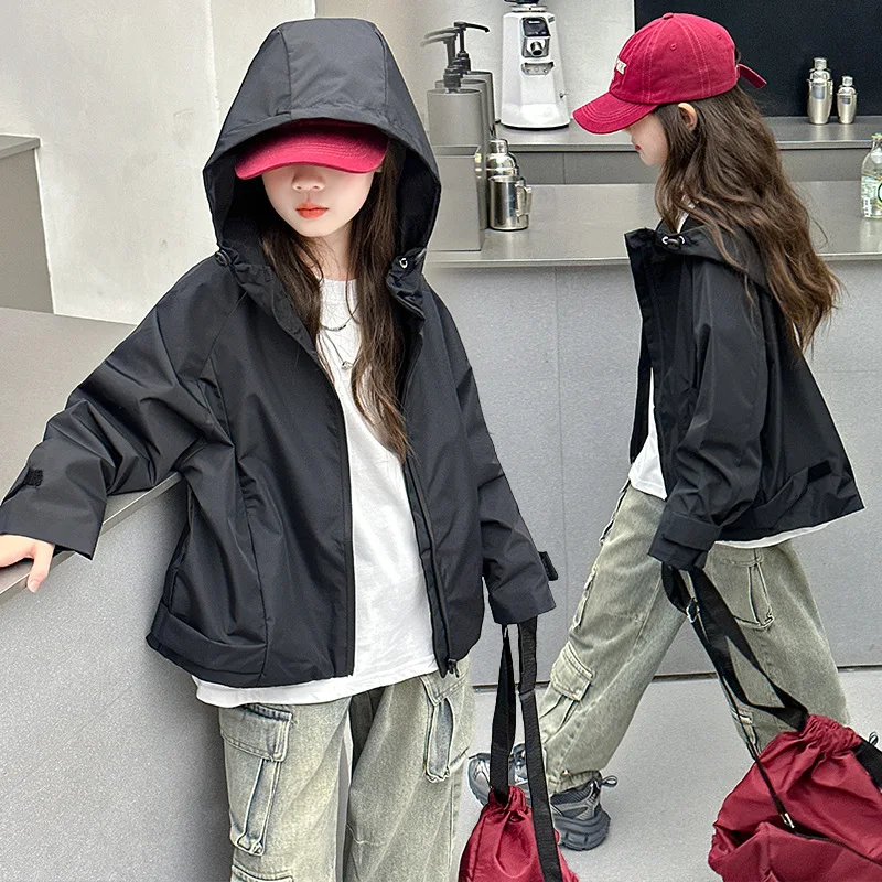 Baby Girl Top Girls Spring and Autumn Coat 2024 New Korean Children Stick Shoulder Stormtrooper Loose Fashion Comfort Coat