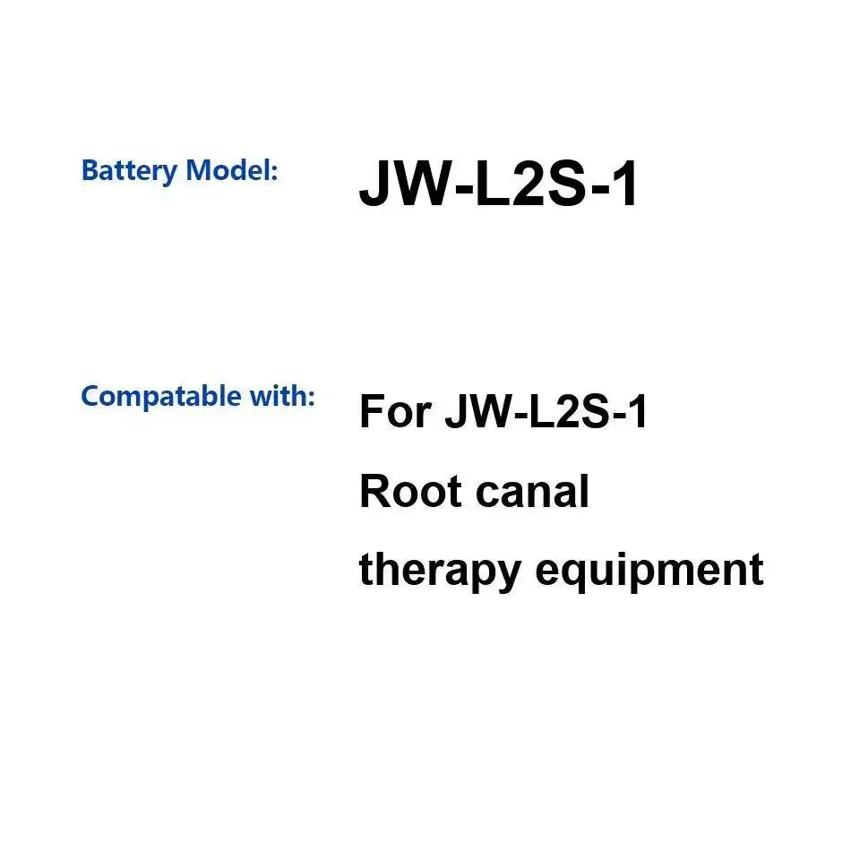 

Подходит для оборудования для лечения корневых каналов JW-L2S-1, высокая совместимость, аккумулятор для оборудования для лечения корневых каналов 1000 мАч